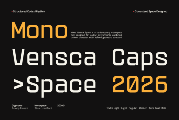Mono Vensca Space: A Modern Monospace Typeface